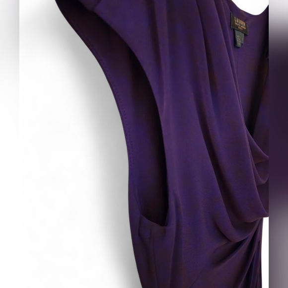 Ralph Lauren Purple Cowl Neck Dress - Size 8 - Picture 6 of 8